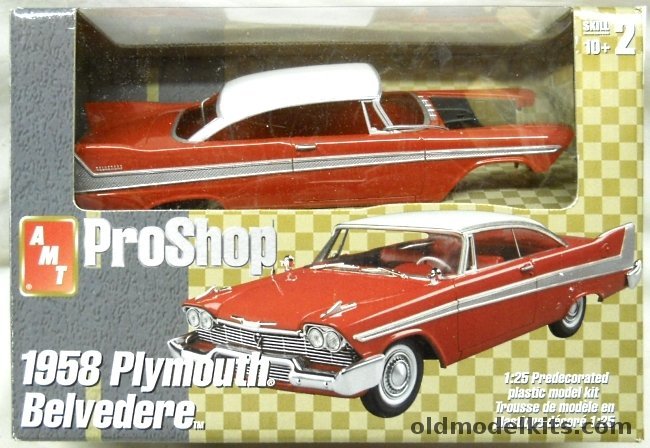 AMT 1/25 1958 Plymouth Belvedere Pro Shop - Completely Factory Painted, 31974 plastic model kit